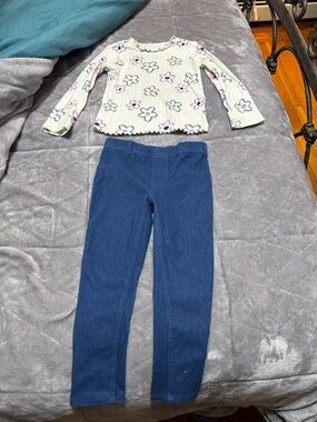 Girls Navy Pull-On Stretch Pants